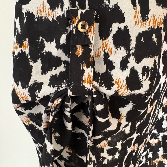 Large Cato Animal Print Roll Tab Sleeve Tunic Top - Picture 5 of 10